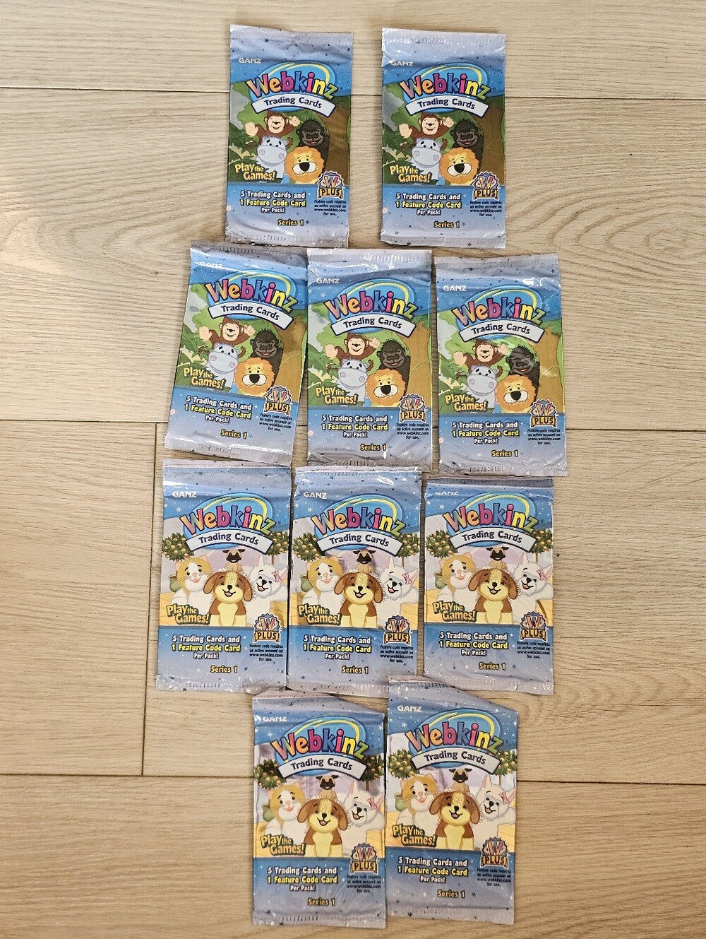 Vintage Webkinz Series 1 Trading Card Booster Pack, Lot Of 10 Sealed Packs